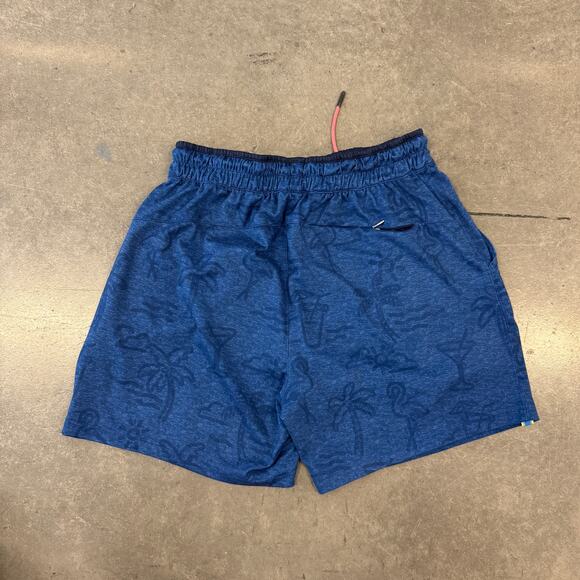 Vintage Y2K Chubbies Drawstring Tropical Print Blue Athletic Short 5.5" Medium - Picture 2 of 5